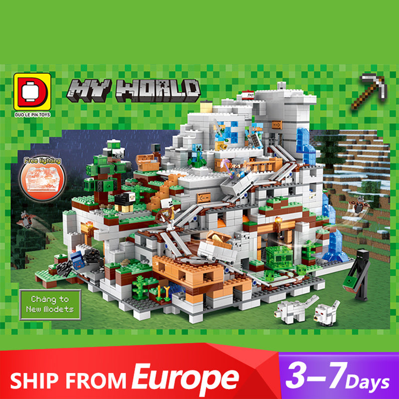 DUO LE PIN TOYS MOC 2139 Movie &amp; Game The Mountain Cave Building Blocks 2124pcs Bricks Toys From Europe 3-7 Days Delivery