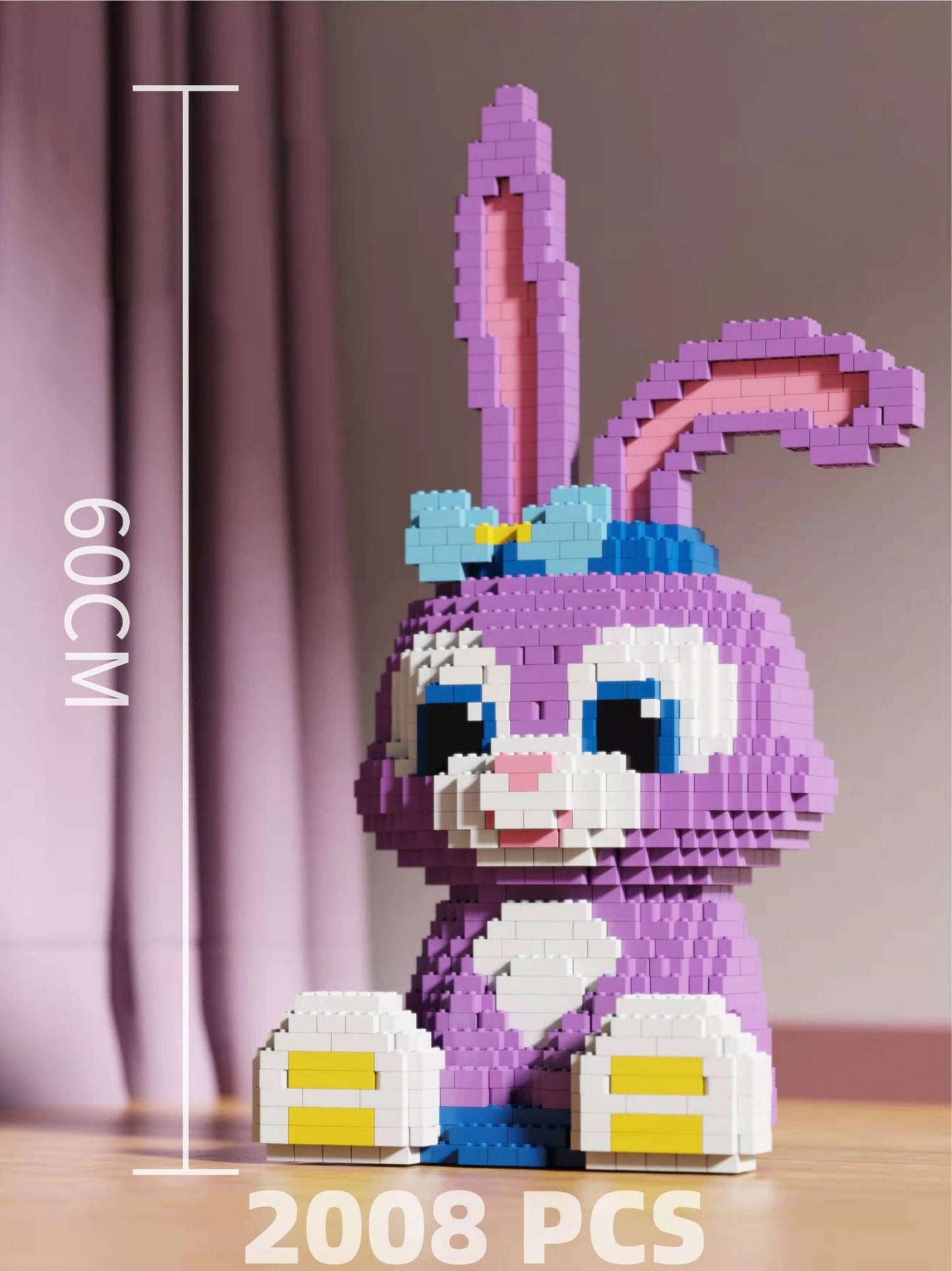 Delu 001 Cute Rabbit animal Model building blocks 2008pcs bricks toys gift from China