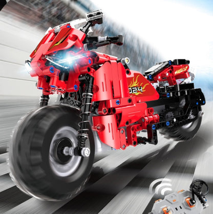 DoubleE C51024 RC Motorcycle 2.4G Electric Remote Control Car Block Vehicle Models Puzzle Assembling Building Blocks Toys from China