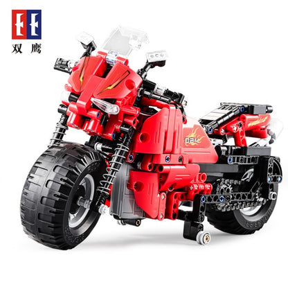 DoubleE C51024 RC Motorcycle 2.4G Electric Remote Control Car Block Vehicle Models Puzzle Assembling Building Blocks Toys from China