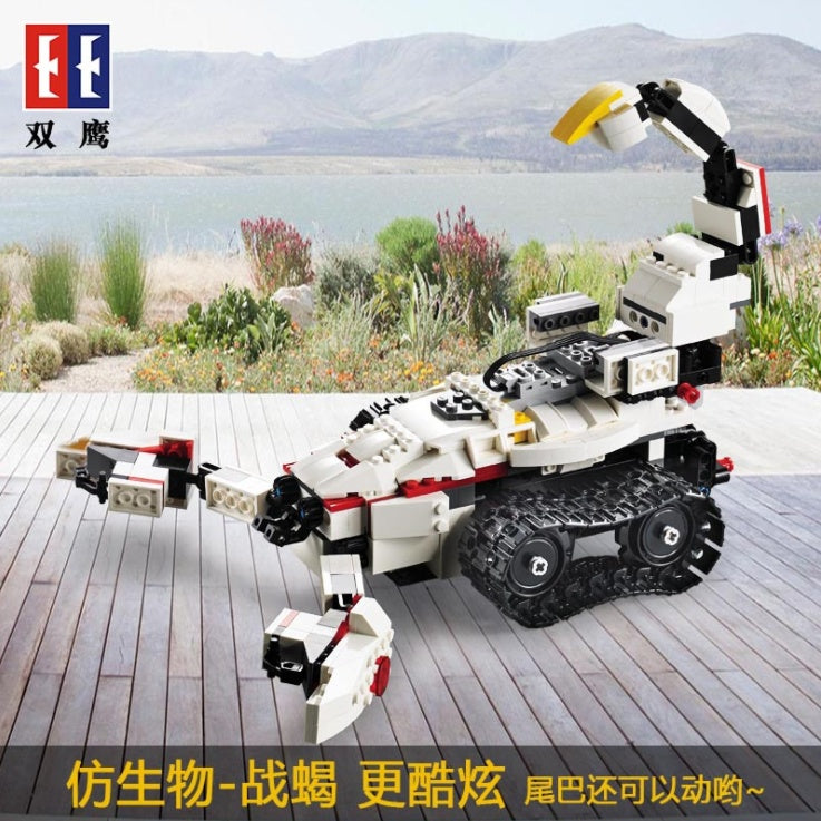 DoubleE C51027 710Pcs Technic RC Transformation Robot MOC 2IN1 Changeable Vehicle 2.4G Remote Control Model Building Bricks child Toys from China