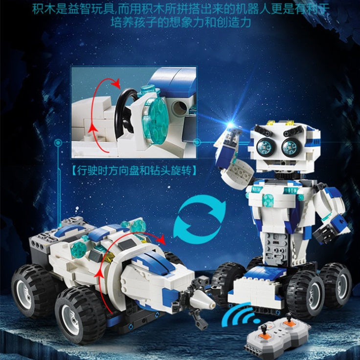 DoubleE C51028 606Pcs 2 IN 1 Mode Transform RC Robot Technic Building Blocks Bricks Car Toys for kids from China