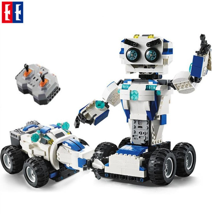 DoubleE C51028 606Pcs 2 IN 1 Mode Transform RC Robot Technic Building Blocks Bricks Car Toys for kids from China