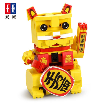DoubleE C51037 525PCS Idea Lucky Cat Smart Intelligent Sound And Light Sensor Building Block Toy From China