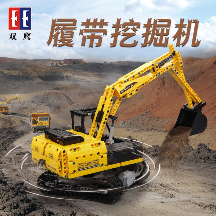 DoubleE C51057 Technic 544PCS RC Electric Motor Track Car Building Blocks City Technic Engineering Excavator Bricks Moc Toys for Kids From China
