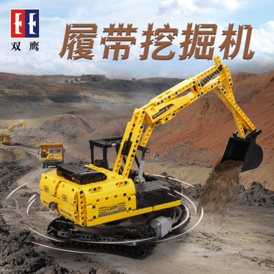 DoubleE C51057 Technic 544PCS RC Electric Motor Track Car Building Blocks City Technic Engineering Excavator Bricks Moc Toys for Kids From China