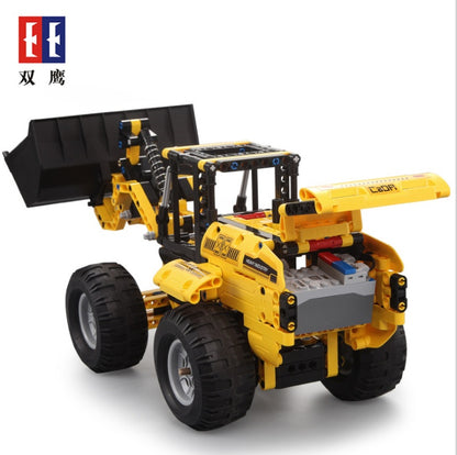 DoubleE C51058 Wheel Loader Bulldozer Excavator Remote Control Car Building Blocks Brick Technic 491Pcs  20006 Li Battery From China