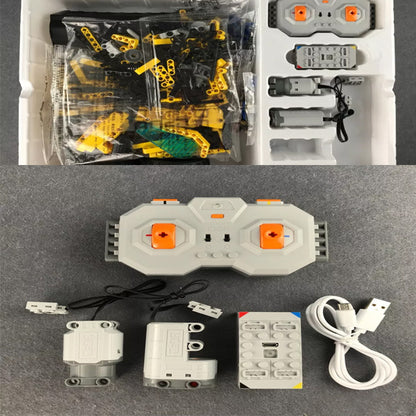 DoubleE C51058 Wheel Loader Bulldozer Excavator Remote Control Car Building Blocks Brick Technic 491Pcs  20006 Li Battery From China