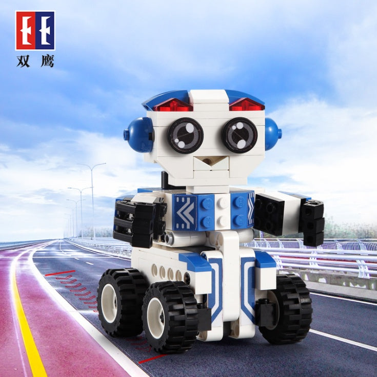 DoubleE C52018 Pull Back Deformation Robot Wave Racing Car Boy Toy Two Change Children Birthday Gift From China