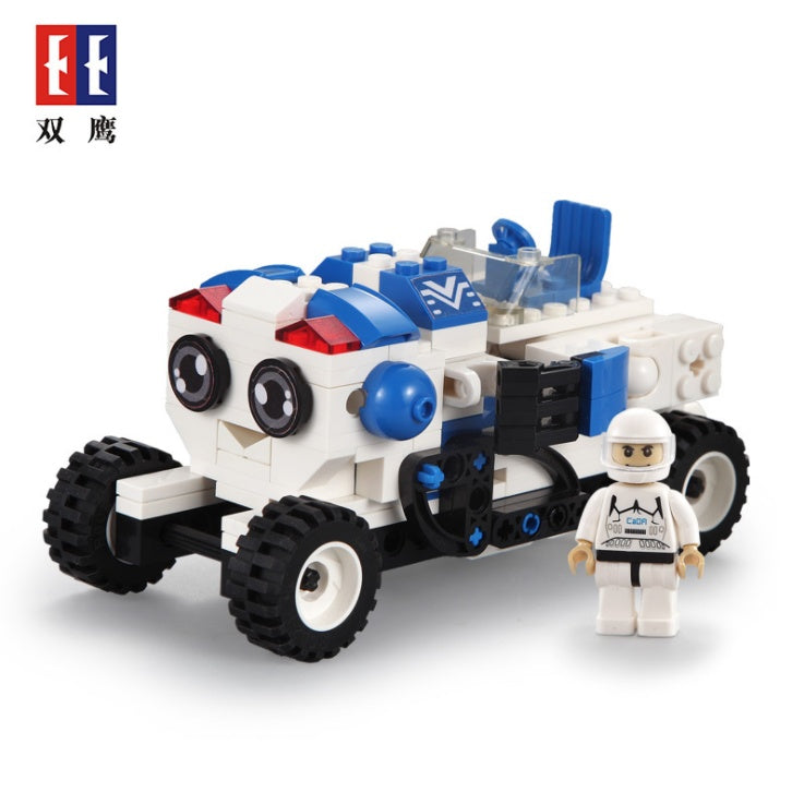 DoubleE C52018 Pull Back Deformation Robot Wave Racing Car Boy Toy Two Change Children Birthday Gift From China