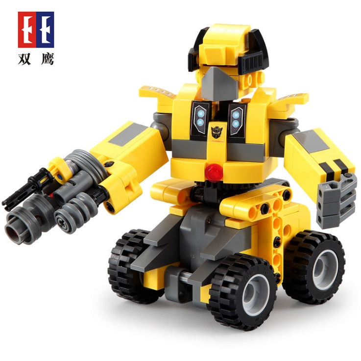 DoubleE C52020 267Pcs Technic Series Bumblebee Robot Pull Back Car Children's Puzzle Assembled Building Block Toys From China