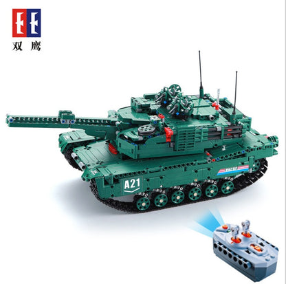 DoubleE C61001 RC Military M1A2 Tank Model Building Blocks 1498pcs Bricks WW2Toys for Kids From China