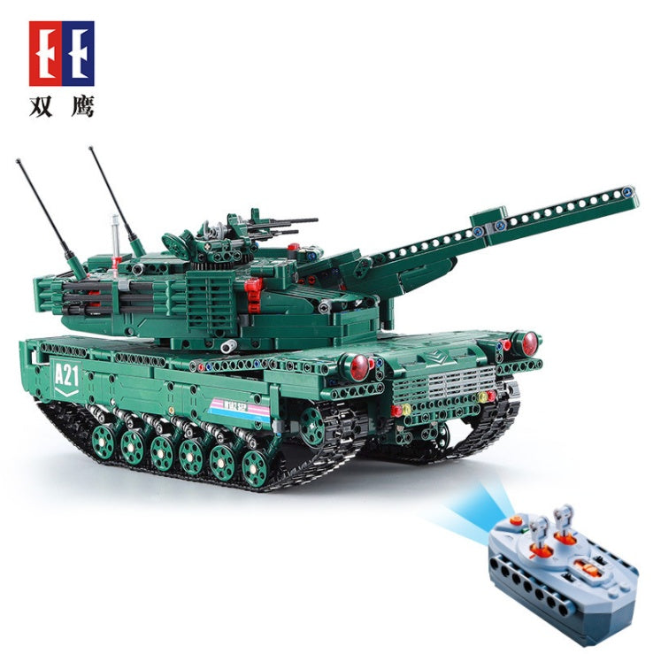DoubleE C61001 RC Military M1A2 Tank Model Building Blocks 1498pcs Bricks WW2Toys for Kids From China