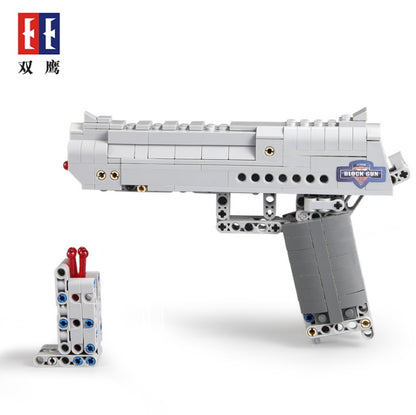 DoubleE C81007 307Pcs Desert Eagle Pistol Building Blocks Brick toys From China