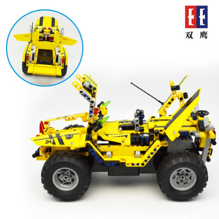DoubleE CADA C51003 514Pcs Technology Series Electric Remote Control Yellow Pickup Puzzle Assembled Building Block Toy Gift From China