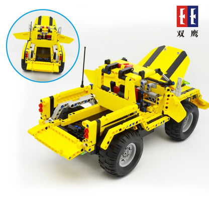 DoubleE CADA C51003 514Pcs Technology Series Electric Remote Control Yellow Pickup Puzzle Assembled Building Block Toy Gift From China