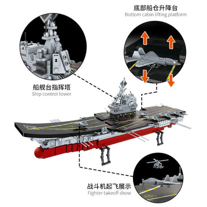 FC6103 2002pcs Military aircraft carrier building blocks Shandong ship model Ship From China