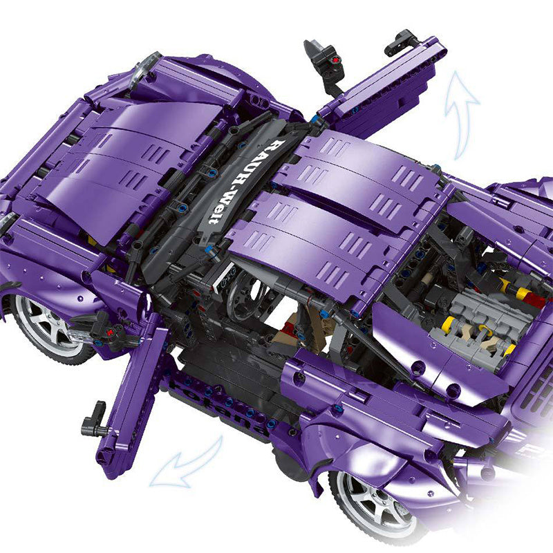 FEIFAN F10003 Moc Technic Purple Remote Control RWB Sports Car Building Blocks Super Car Bricks 2088pcs From China.