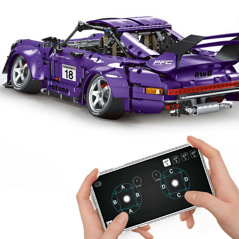 FEIFAN F10003 Moc Technic Purple Remote Control RWB Sports Car Building Blocks Super Car Bricks 2088pcs From China.