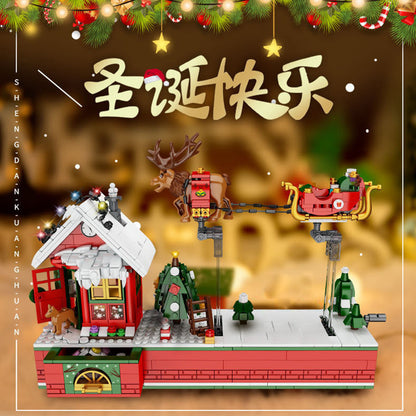FORANGE FC6003 Merry Christmas Gift Flying Christmas Party Scene Building Blocks 940pcs Toys From China Delivery.