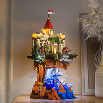 FUNWHOLE FH9005 Modular Buildings Cliff Castle Medieval Building Blocks 1044pcs Bricks Toys From China Delivery.