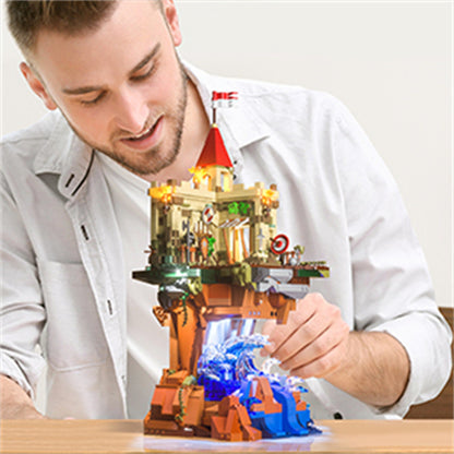 FUNWHOLE FH9005 Modular Buildings Cliff Castle Medieval Building Blocks 1044pcs Bricks Toys From China Delivery.