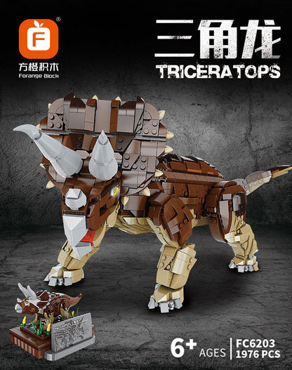 Forange FC6203 Jurassic Dinosaur Series Triceratops Building Blocks 1976pcs Bricks Toys For Gift From China