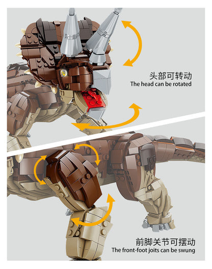 Forange FC6203 Jurassic Dinosaur Series Triceratops Building Blocks 1976pcs Bricks Toys For Gift From China
