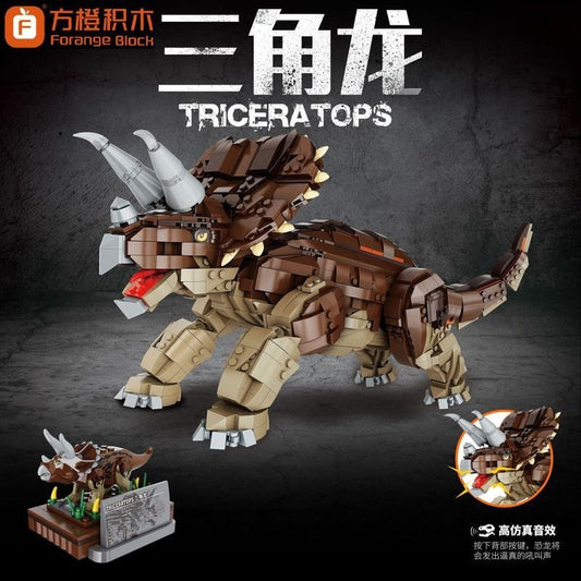 Forange FC6203 Jurassic Dinosaur Series Triceratops Building Blocks 1976pcs Bricks Toys For Gift From China