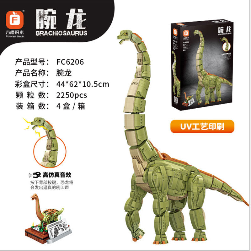Forange FC6206 Jurassic Dinosaur Series Brachiosaurus Building Blocks 2250pcs Bricks Toys For Gift Ship From China
