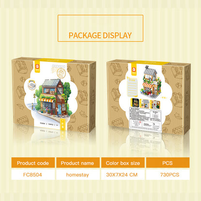 Forange FC8504 MOC Girl Dream Cottage A Home Stay Facility Building Blocks 730PCS Bricks Toys Gift From China.
