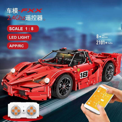 MOULDKING 13085 MOC 5902 Ferrari FXX Supercharged V12 1:8 with App/RC + Led Light