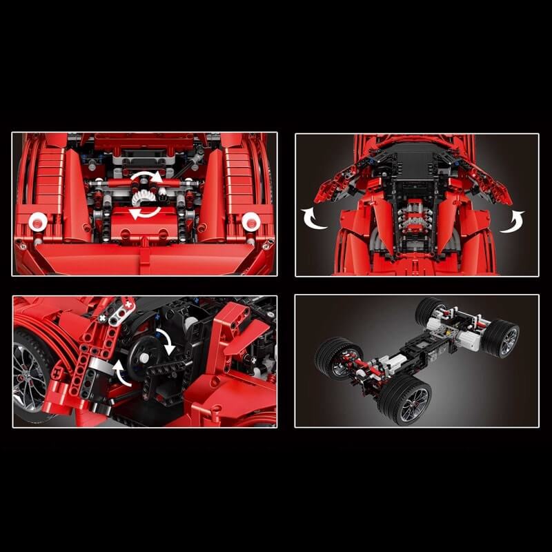 MOULDKING 13085 MOC 5902 Ferrari FXX Supercharged V12 1:8 with App/RC + Led Light