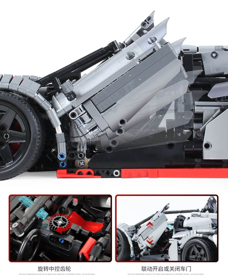 BUILO 1003 MOC 10559 Silver Lamborghini Veneno Roadster