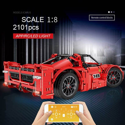 MOULDKING 13085 MOC 5902 Ferrari FXX Supercharged V12 1:8 with App/RC + Led Light