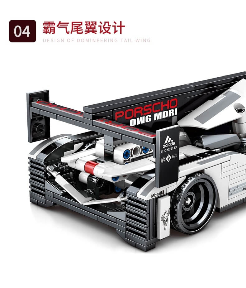 SEMBO 701652 Porsche 919 Pull-back Racing Car