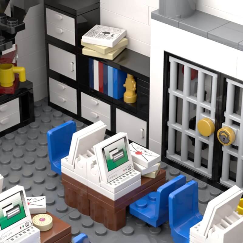 MOC 21474 Modular Police Station by brick_monster