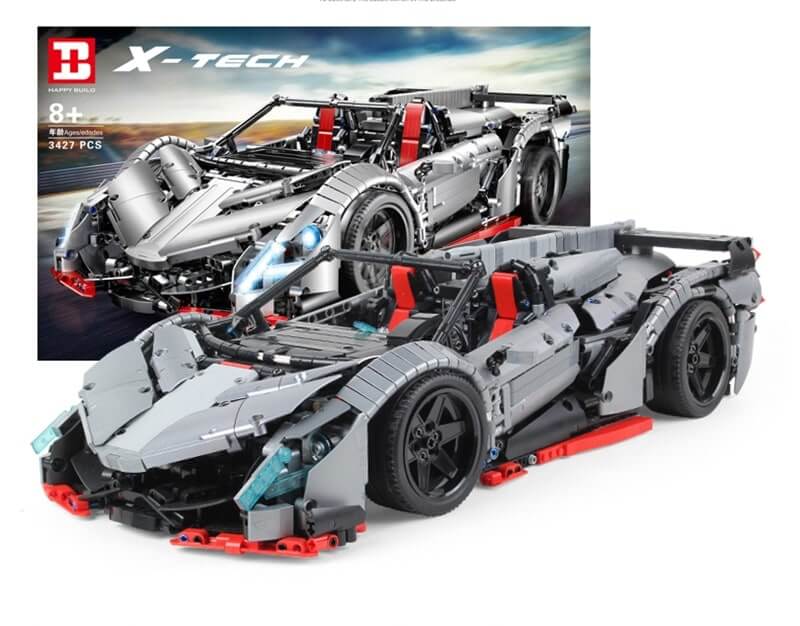 BUILO 1003 MOC 10559 Silver Lamborghini Veneno Roadster