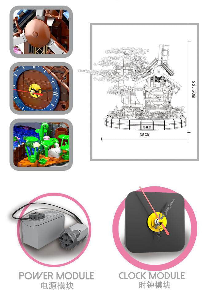 HENGTAI 92035 Idea Series TimeSprite Time Windmill Building Blocks 1944pcs Bricks Model Toys From China