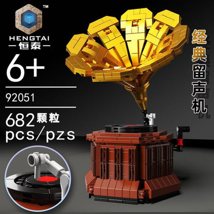 HENGTAI 92051 Expert Series Phonograph 1:8 Model Building Blocks 682pcs Bricks Model Toys From China