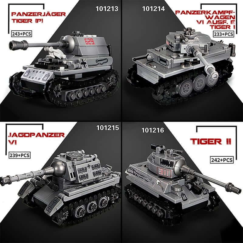 SY 101213-101216 4 In 1 WW2 Germany Tank Military Vehicles