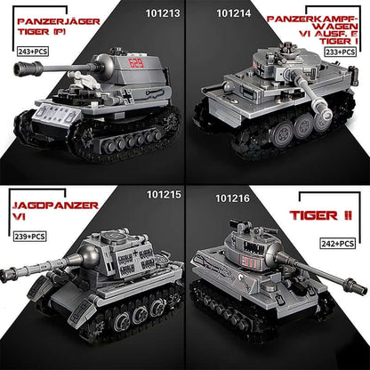 SY 101213-101216 4 In 1 WW2 Germany Tank Military Vehicles