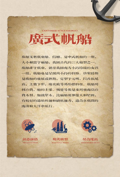 XINGBAO XB 25001 Cantonese Galleon Sailboat Ship