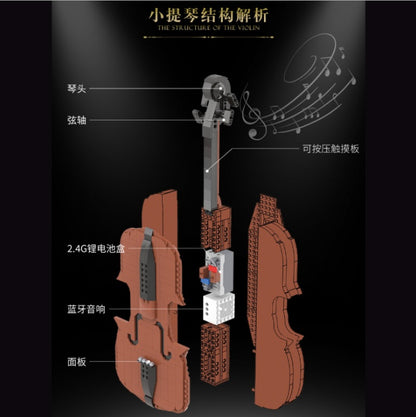 HappyBuild YC-21001 1240pcs Dreamer Series “”Bluetooth” Violin Model From China
