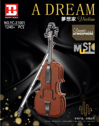 HappyBuild YC-21001 1240pcs Dreamer Series “”Bluetooth” Violin Model From China
