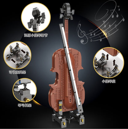 HappyBuild YC-21001 1240pcs Dreamer Series “”Bluetooth” Violin Model From China