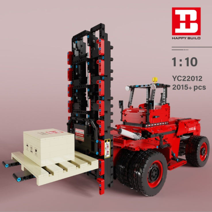 HappyBuild YC-22012 Six-wheel heavy forklift assembling machinery group toy engineering vehicle with Motor 2015pcs From China