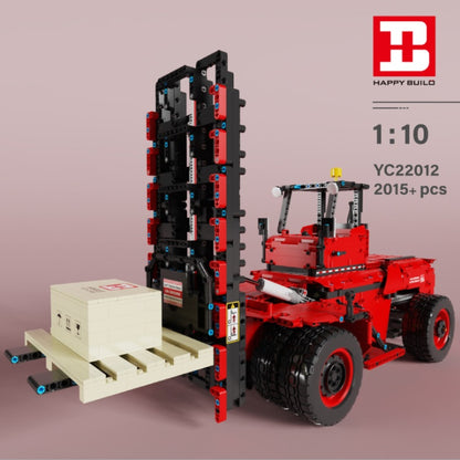 HappyBuild YC-22012 Six-wheel heavy forklift assembling machinery group toy engineering vehicle with Motor 2015pcs From China