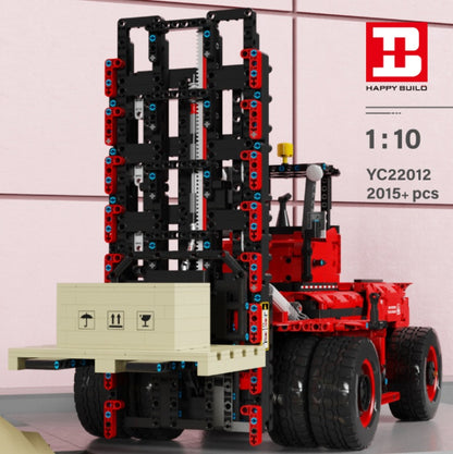 HappyBuild YC-22012 Six-wheel heavy forklift assembling machinery group toy engineering vehicle with Motor 2015pcs From China
