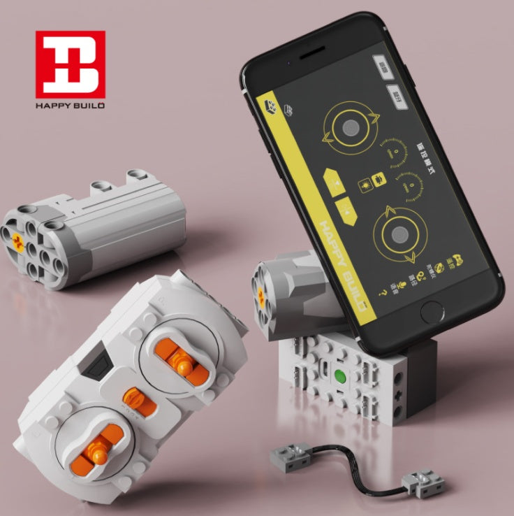 HappyBuild YC-22012 Six-wheel heavy forklift assembling machinery group toy engineering vehicle with Motor 2015pcs From China